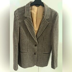 Vintage Oscar de la Renta wool houndstooth tweed blazer 80s/90s Women’s sz 8
